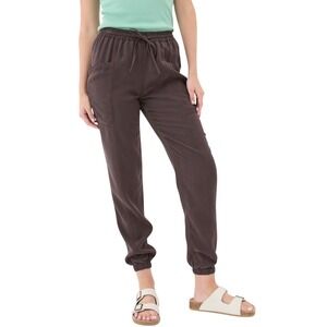 FatFace Lyme Lyocell Jogger Pants Size 10 Brown Boho Casual Lounge Buttery Soft